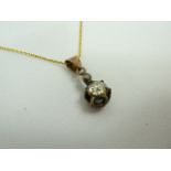 Rose gold diamond pendant and chain