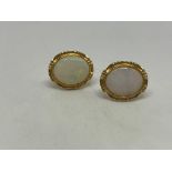 14ct Yellow Gold Opal Earrings