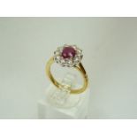 9ct gold ruby and diamond ring
