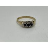 9ct Yellow Gold Sapphire/Diamond Ring