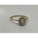 9ct Gold Opal & Cubic Zirconia Ring