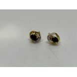 18ct Yellow Gold Diamond/Sapphire Earrings
