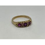 9ct Yellow Gold Ruby Ring