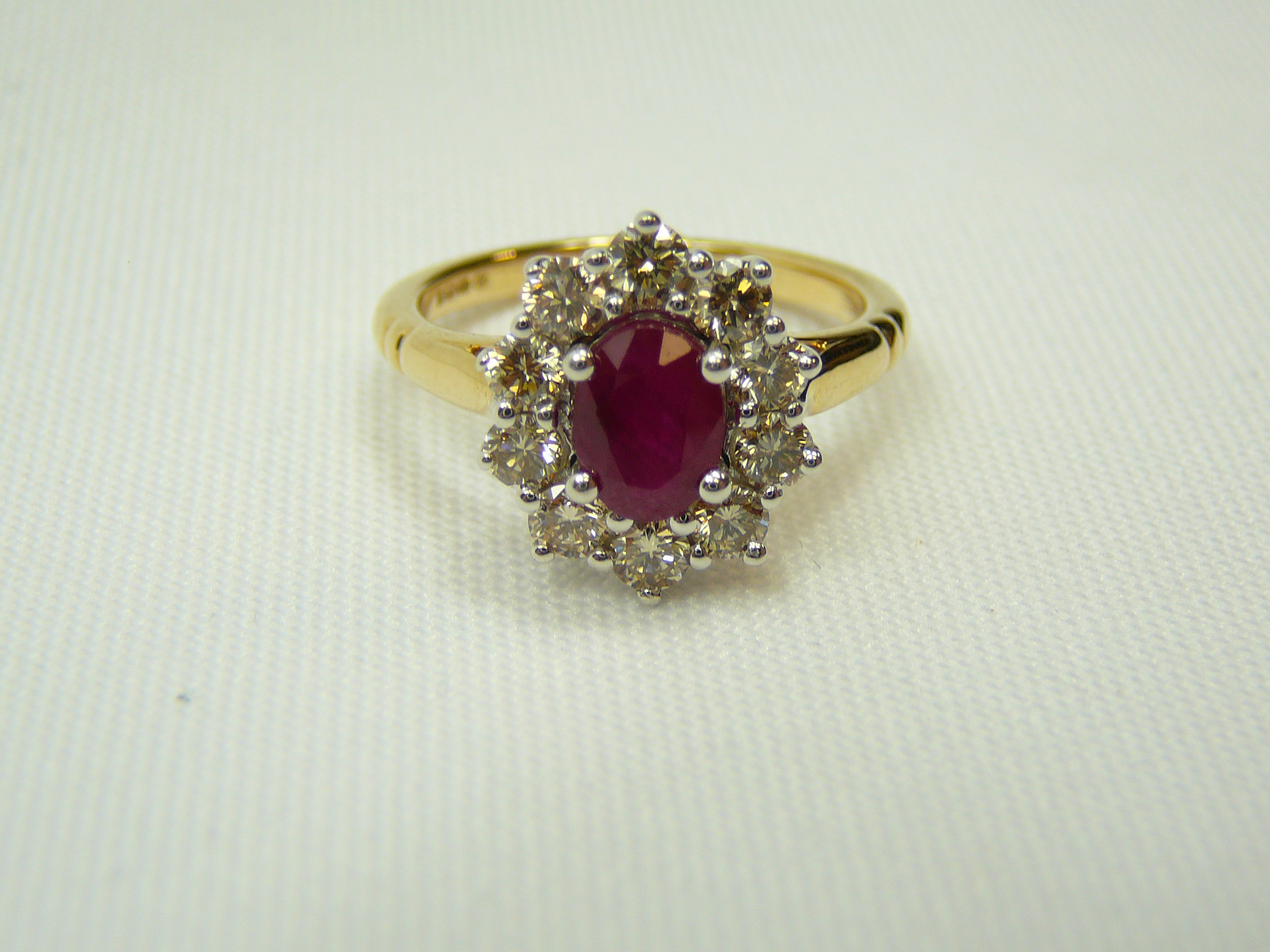 9ct gold ruby and diamond ring - Image 3 of 4