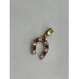 9ct Yellow Gold Ruby Pendent