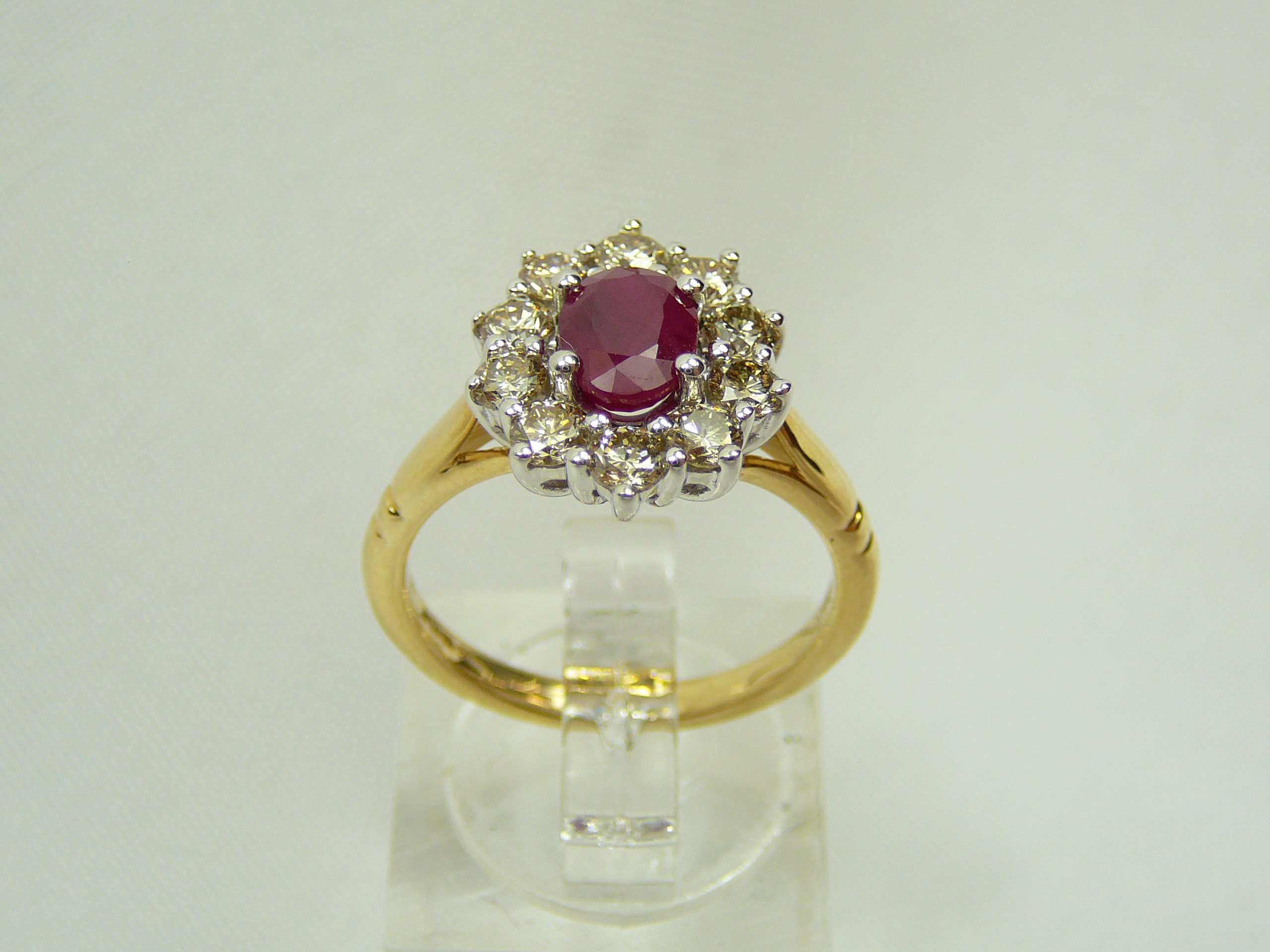 9ct gold ruby and diamond ring - Image 2 of 4
