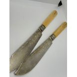 2 Sterling silver knives