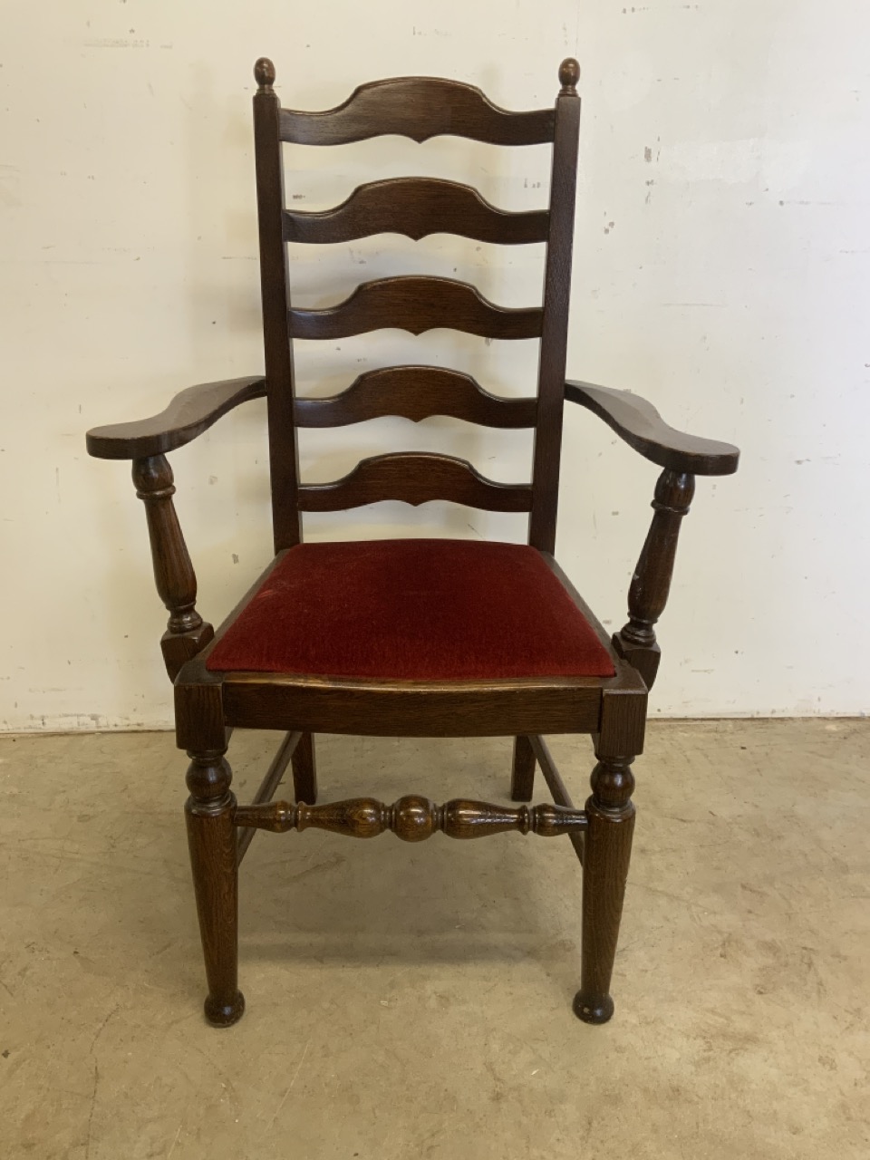 A set of six modern ladder back chairs with drop in seats. Seat height H:45cm - Image 3 of 6