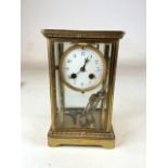 Samuel Marti of Paris - An early 20th Century French antique four panel bevelled glass mantel clock.
