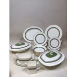 A Royal Doulton Rondelay dinner service for six. Includes dinner plates, breakfast plates and tea