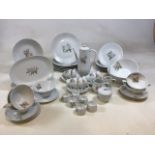 Hutschenreuther Rosita six piece dinner service, includes dinner plates, platters, coffee set,