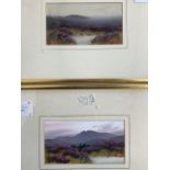 Two small gouache paintings one signed Alec McDonald. Dartmoor subjects. W:17cm x H:9cm