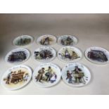 Ten boxed Wedgwood street seller collectors plates with certificates. The milkman, street seller