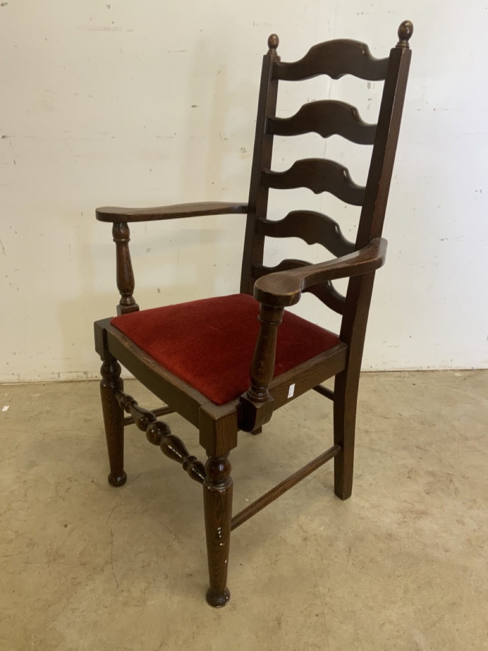 A set of six modern ladder back chairs with drop in seats. Seat height H:45cm - Image 4 of 6