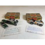 Two merit Racing car assembled kits in boxes. Grand Prix Mercedes Benz 1955 and a Grand Prix