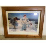 A young lovers print by Sir Lawrence Alma Tadema. W:98cm x H:78cm