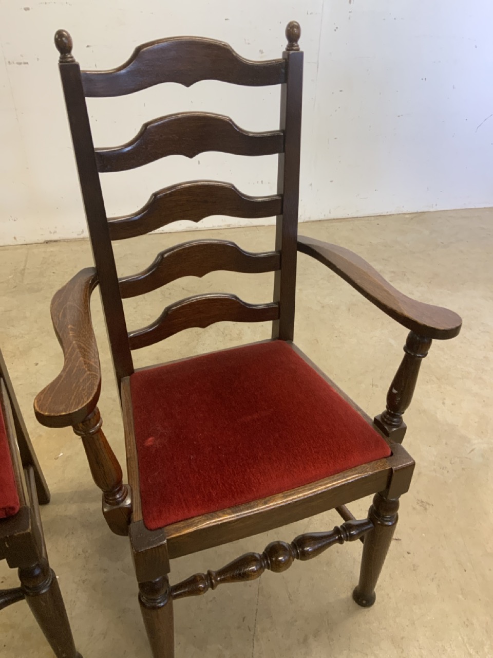 A set of six modern ladder back chairs with drop in seats. Seat height H:45cm - Image 6 of 6