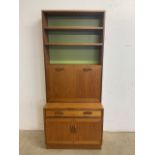 A G Plan mid century two piece wall cupboard. Lower sideboard with internal shelf and double
