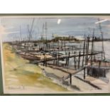 Jim Woods (British 20th century) A watercolour and pencil sketch by Jim Woods entitled Walberswick