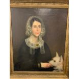 A Victorian oil on canvas portrait in gilt frame. Approx canvas size W:62cm x H:75cm With frame W: