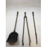 A set of fire irons - three items H:65cm