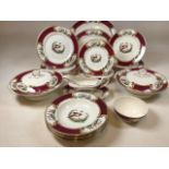 A dinner service for 6 (5 dinner plates) by Myotts, printed signature a Robertâ€™s. Together with