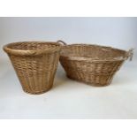 Two wicker baskets. W:47cm x D:67cm x H:32cm