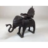 A late 18th / early 19th century bronzed Indian perfume/incense burner in from of elephant with