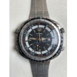Sicura, Chrono Computer, a stainless steel bracelet wristwatch, circa 1970, manual wind movement, 17