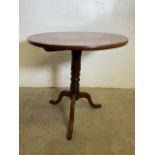 An early 20th century mahogany tripod tilt top table. W:74cm x D:74cm x H:74cm