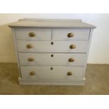 A painted pine chest of drawers. W:97cm x D:53cm x H:90cm