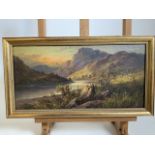 A late 19th early 20th century oil on canvas in gilt framed with monogrammed signature lower