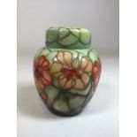 A Moorcroft lidded ginger jar made exclusively for the Moorcroft Collectors Club in Nasturtium