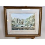 John Adie (British) Dittisham from the River. Watercolour signed monogram and dated lower left. W: