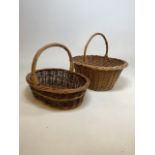 Two vintage wicker shopping baskets