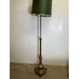 An adjustable early 20th century heavy brass standard lamp. H:174cm