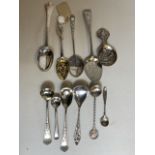 Silver and silver plated spoons. 96 grams of silver.