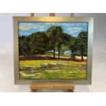 A mid century oil on board signed Gibson. W:49cm x H:42cm