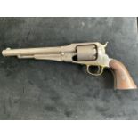 A Remington .44 New model Army revolver Serial number 27237 under barrel and trigger guard key.