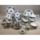 A Coalport Revelry dinner service with teapot and coffee pot. 5 teacups, 6 coffee cups, 6 dinner