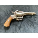 A Lefaucheux 7mm solid frame pin fire revolver C1870. No 9460. Engraved to barrel systeme Lefaucheux