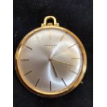 An open face Longines pocket watch 40 micron gold plated case. Currently working, untested. 17