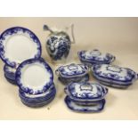 An early twentieth century dinner service stamped Milan by F & Sons Ltd also with a large blue and