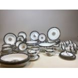 An extensive Wedgwood Runnymede Bone China dinner service, 119 pieces in total. Includes 12 dinner