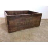 A wooden crate stamped Bollinger champagne W:54cm x D:41cm x H:23cm