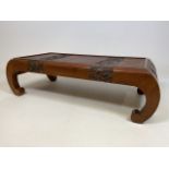 An Oriental rosewood opium table. W:82cm x D:38cm x H:23cm