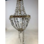 A drop lustre glass chandelier W:29cm x