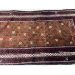A small rustic Turkish rug. W:78cm x H:150cm