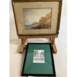 A Small framed Victorian watercolour also with a pencil and wash sketch by James Marman. With