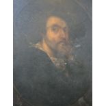 After Peter Paul Rubens self portrait oil on metal panel. Verso marked in pencil P P Rubens, lui